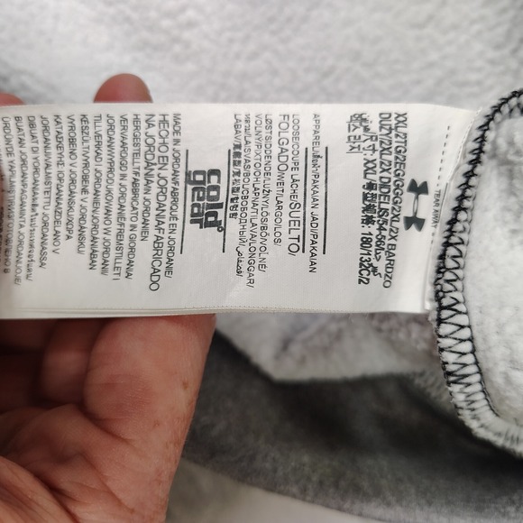 Under Armour Storm Hoodie Mens 2XL‎ Black Gray Colorblock Fleece Full Zip - Picture 14 of 16